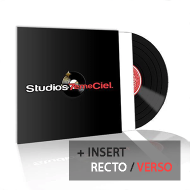 Disque vinyle 140G - 33 tours (LP) en pochette cartonnée avec Insert Recto / Verso